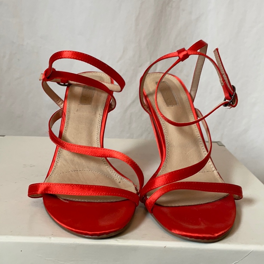 Top Shop Strapy Orange cone heels